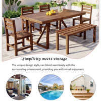 High Quality Acacia Wood Outdoor Table And Chair Set, Suitable For Patio, Balcony, Backyard Brown Acacia Wood