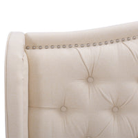 Marcella Upholstered Shelter Headboard Bed Set, Queen, Sky Neutral Beige Polyester Box Spring Required Queen Beige Wood Foam Polyester Polyester