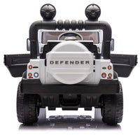 Licensed 2015 Land Rover Defender 90,24V Kids Ride On Xxl Car W Parents Control,2Wd,Four Wheel Suspension,Bluetooth,Mp3,Music,Power Display,Led Lights,Speeds 1.86 3.11Mph For Kids 3 7. White Polypropylene