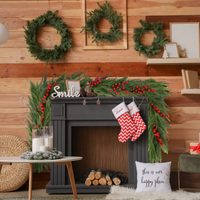 72'' In. Lighted Faux Spruce Garland Frosty Green American Design Pine