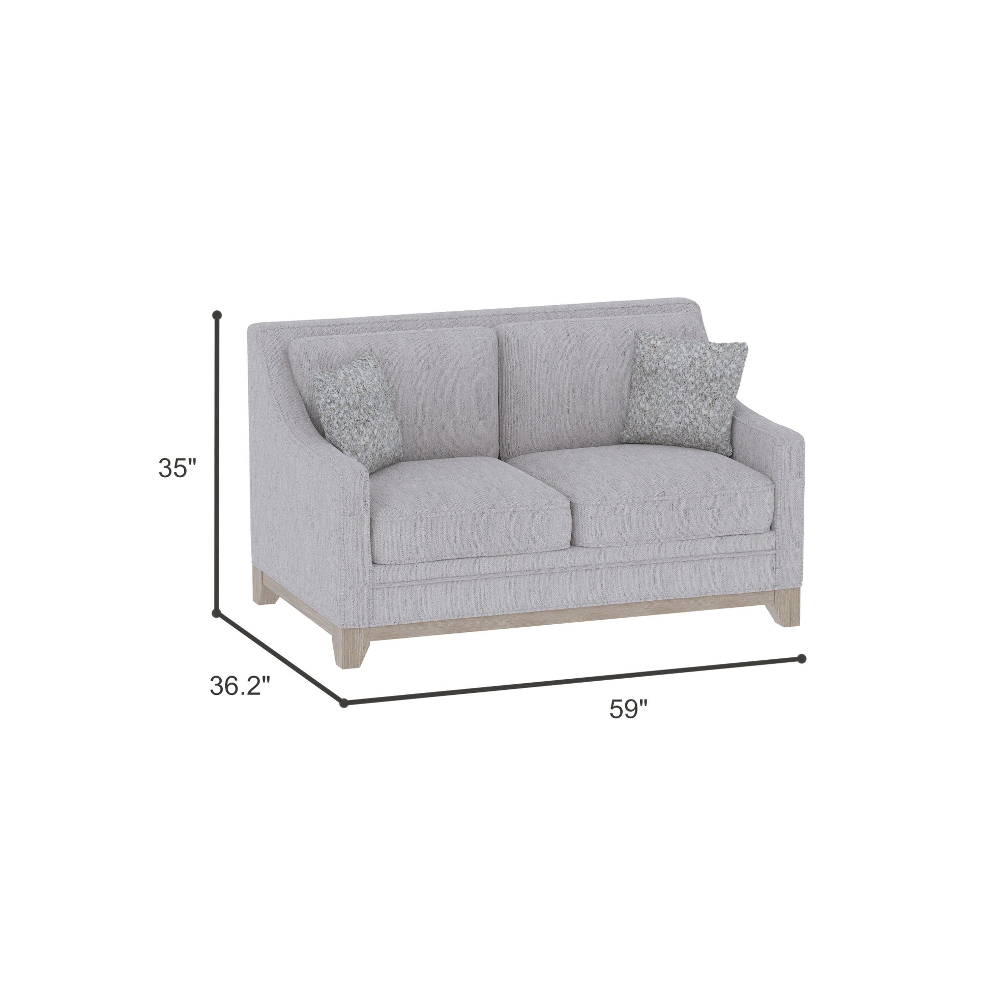 Honra Gray Loveseat Gray Foam Engineered Wood