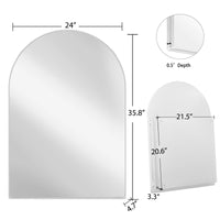 24X36 Inch Arched Recessed Medicine Cabinet, Metal Framed Bathroom Wall Cabinet With Mirror And Adjustable Shelves, Wall Mirror With Storage For Bathroom, White White 2 Adjustable Shelves Bathroom Wall Mounted Metal