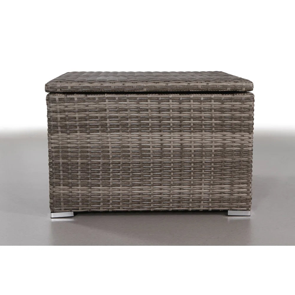 Fully Assembled Outdoor Storage End Table No Sectional Grey Mix Rust Resistant Frame Stain Resistant Cushions Garden & Outdoor Modern Sofa Seating Groups Wicker Wicker