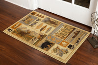 Woodland Gc Rst5101 Multi 5 Ft. 3 In. X 7 Ft. 3 In. Lodge Area Rug Cream Polypropylene