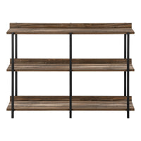 Accent Table, Console, Entryway, Narrow, Sofa, Living Room, Bedroom, Brown Laminate, Black Metal, Contemporary, Modern Brown Particle Board