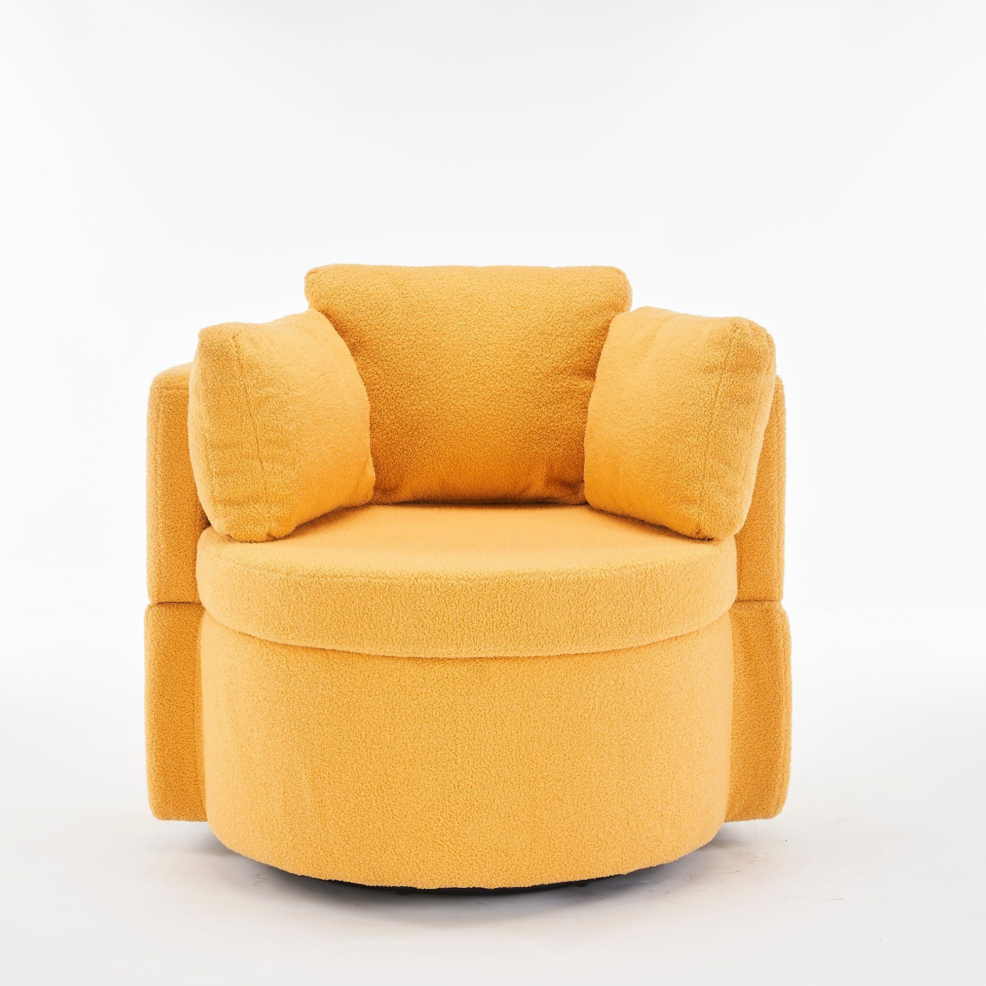 029 Teddy Fabric Swivel And Storage Chair With Back Cushion For Living Room,Yellow Yellow Primary Living Space Modern Foam Teddy