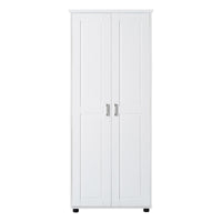 Storage Cabinet With Two Doors For Bathroom, Office, Adjustable Shelf, Mdf Board, White White Mdf