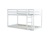 Solid Woodensolid Rubber Wooden Twin Over Twin Loft Bed With Ladder ,Upper And Bottom Bed Platforms Crafted With Strengthened Slats, White Twin White Rubber Wood