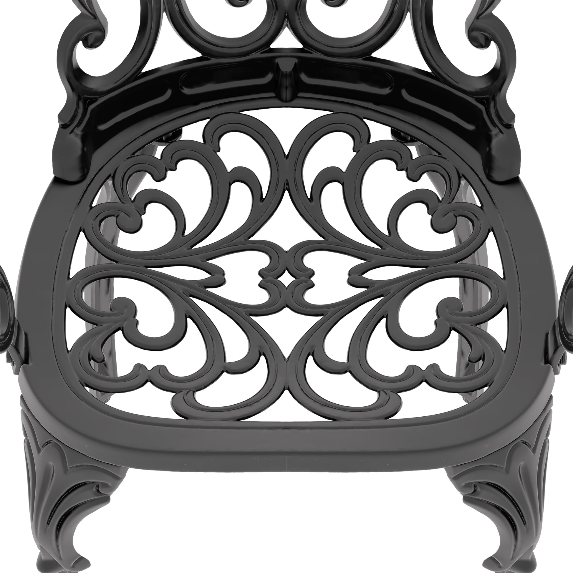 Cushions In Random Colors 7 Piece Set Of Cast Aluminum Patio Furniture With Cushions Yes Dining Set Black Seats 6 Rust Resistant Frame Water Resistant Cushion Garden & Outdoor Complete Patio Sets Aluminium