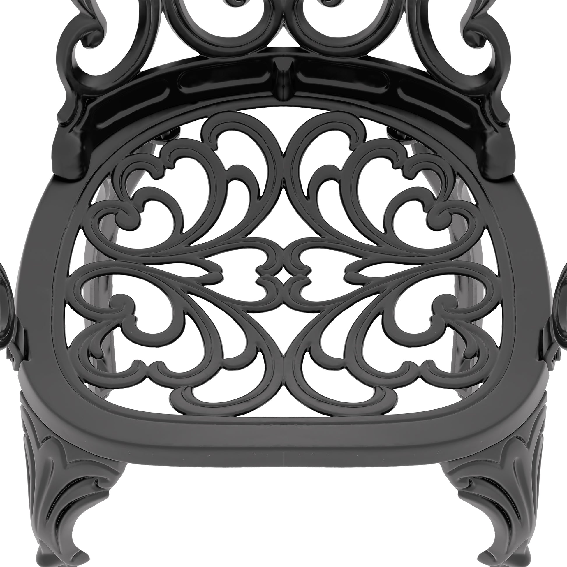 Cast Aluminum Patio Dining Chair 6Pcs With Black Frame And Cushions In Random Colors Yes Black Rust Resistant Frame Water Resistant Cushion Polyester Aluminium