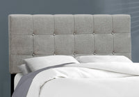 Bed, Full Size, Bedroom, Upholstered, Grey Linen Look, Transitional Grey Foam Solid Wood Mdf