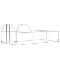 Pawhut Large Chicken Coop Metal Chicken Run For Chickens With Waterproof And Anti Uv Cover, Dome Shaped Walk In Fence Cage Hen House For Outdoor And Yard Farm Use, 1" Dia, 9.2' X 18.7' X 6.4' Silver Steel