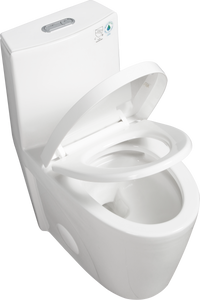 One Piece Toilet, 1.1 1.60 Gpf Water Efficient Dual Flush Elongated Comfort Height Floor Mounted, Standard Size Toilet With Soft Closing Seat Included, Glossy White 24T01 Gw White Ceramic