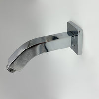 Square Shower Arm With Flange, 1 2 Npt Tapered Threads, Rain Shower Head Arm, Wall Mount Shower Extension Arm Chrome Stainless Steel