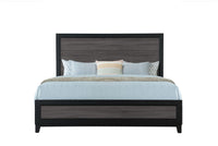 Soluto Grey And Black King Bed Black Gray Solid Wood Mdf