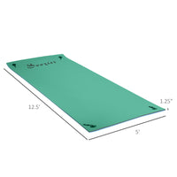 Soozier 12' X 5' Lily Pad Floating Mat With Cup Holder Table, 3 Layer Portable Roll Up Water Mat Float Dock For 2 3 People, On Lake, River, Beach, Swimming Pool, Green Green Plastic