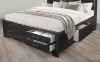 Civic Grey King Bed Gray Solid Wood Mdf