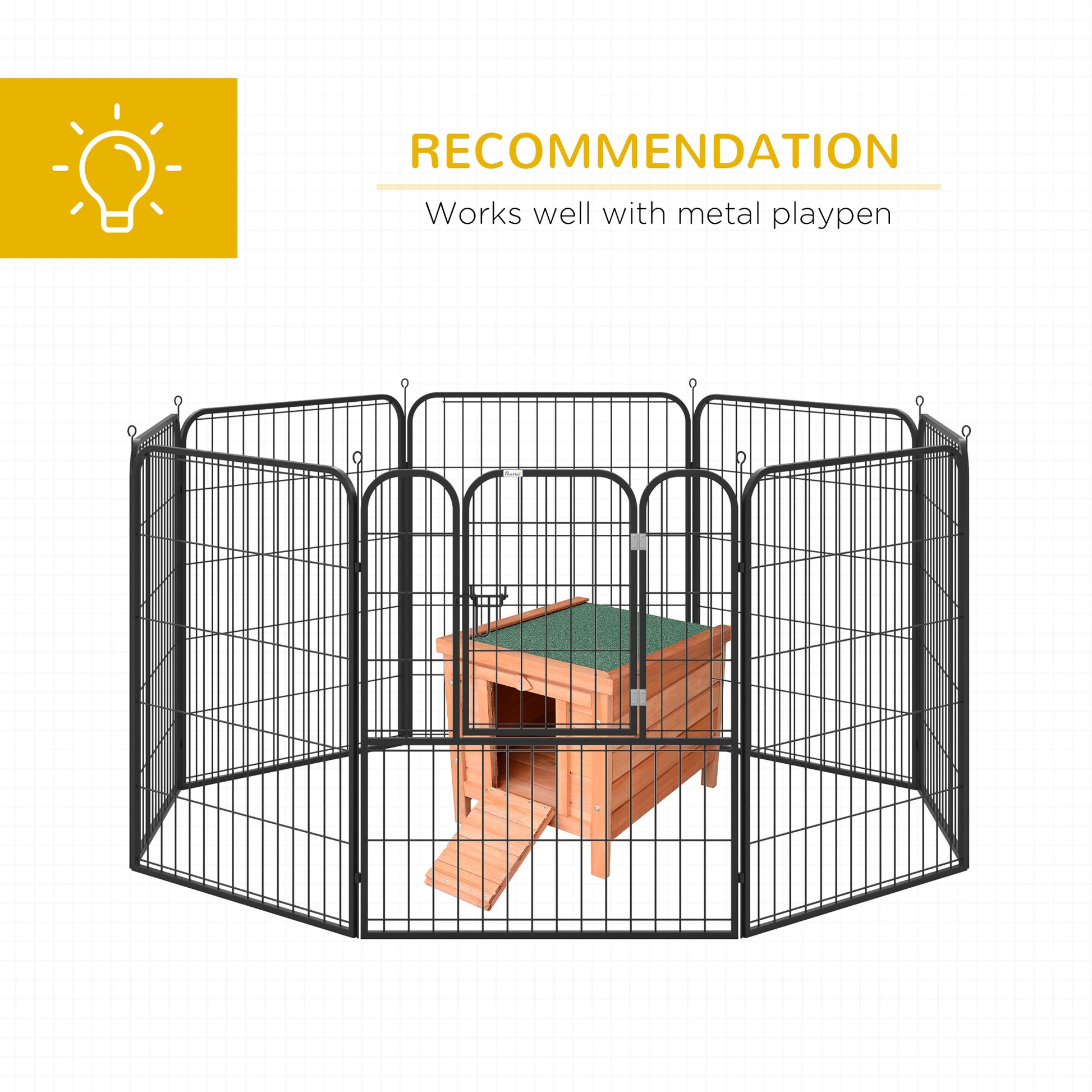 Pawhut Small Wooden Rabbit Hutch Bunny Cage Guinea Pig Cage Duck House Dog House With Openable & Waterproof Roof, Natural Natural Wood