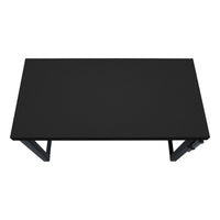 Computer Desk, Home Office, Standing, Adjustable, 48"L, Work, Laptop, Black Laminate, Black Metal, Contemporary, Modern Black Particle Board