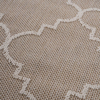 Naar Guros Collection 2X8 Ivory Trellis Indoor Outdoor Area Rug Ivory Polypropylene