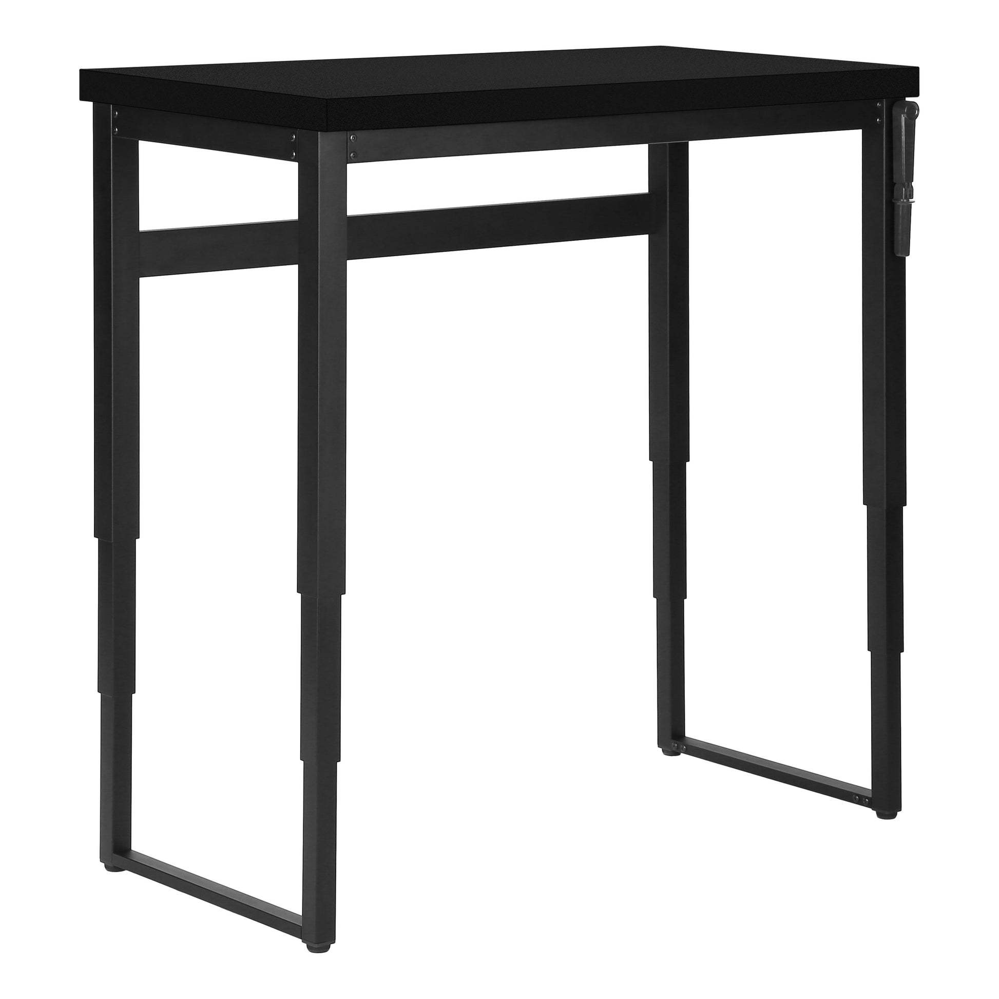 Computer Desk, Home Office, Standing, Adjustable, 48"L, Work, Laptop, Black Laminate, Black Metal, Contemporary, Modern Black Particle Board