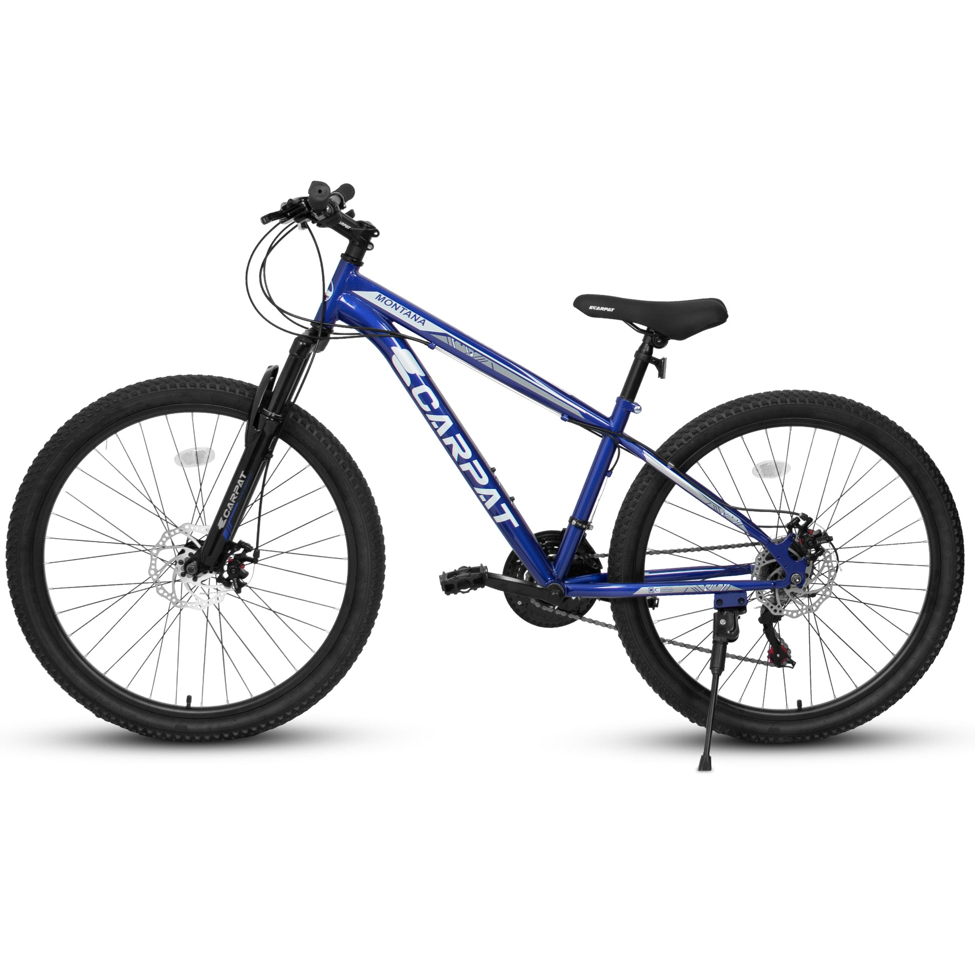 A2610 26 Inch Mountain Bike 21 Speeds, Suspension Fork, Steel Frame Disc Brake For Men Women Mens Bicycle Adlut Bike Cycling Blue Without Anti Slip Garden & Outdoor Classic Multifunctional Steel