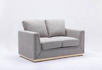 Valin Loveseat, Gray Linen Lv01745 Gray Upholstered