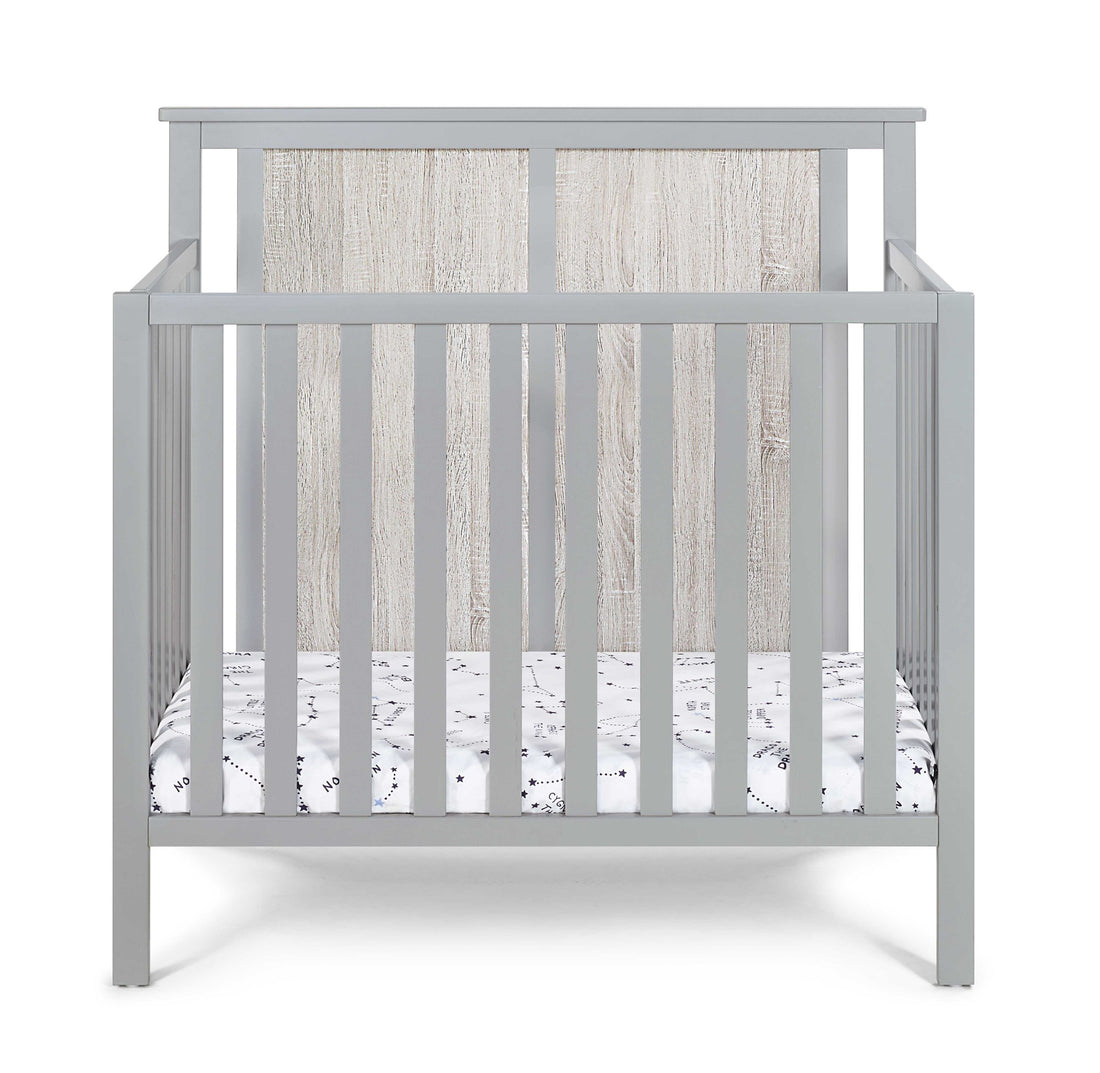 Connelly Mini Crib With Mattress Pad Gray Rockport Gray Grey Wood