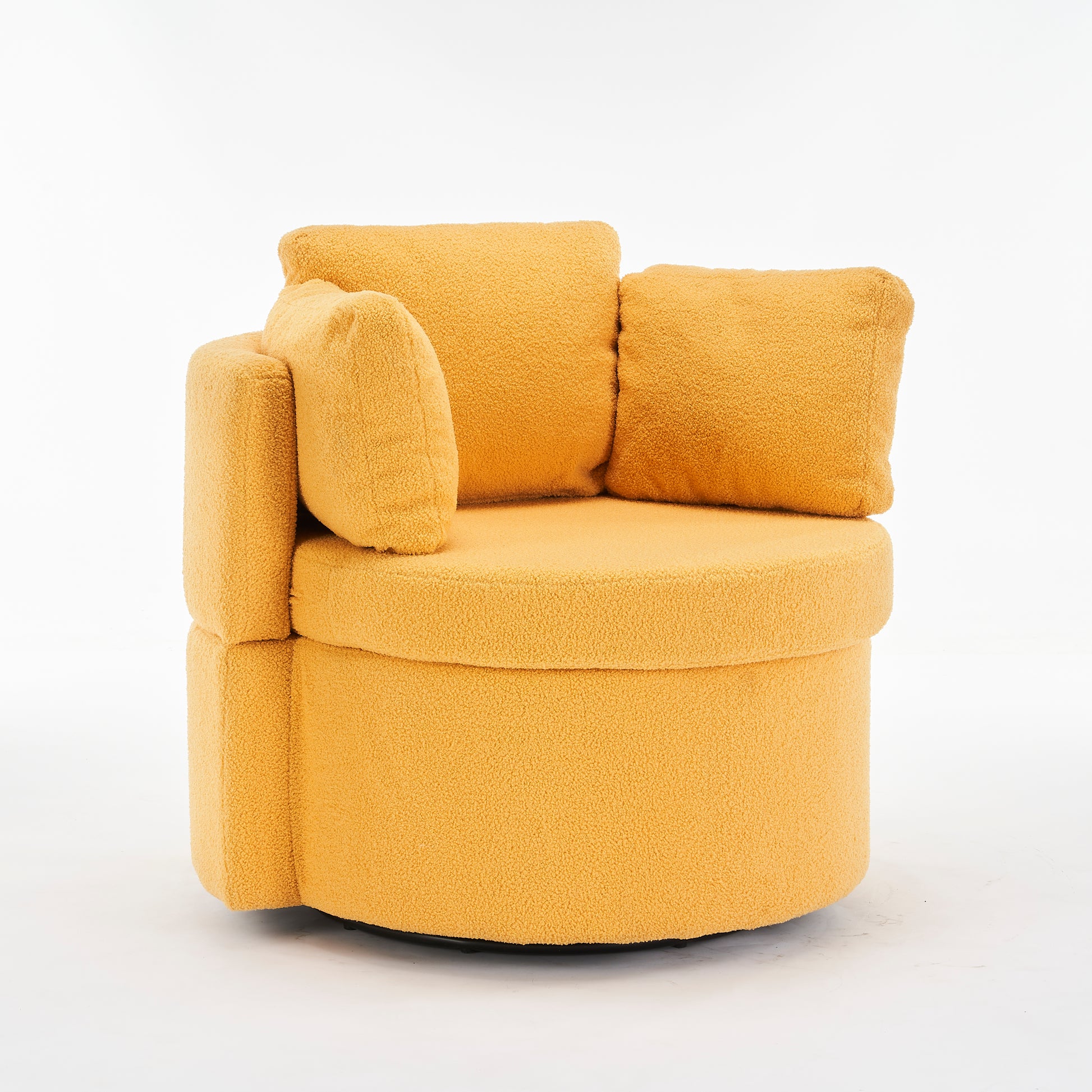 029 Teddy Fabric Swivel And Storage Chair With Back Cushion For Living Room,Yellow Yellow Primary Living Space Modern Foam Teddy