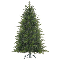 Homcom 6Ft Artificial Christmas Tree With 1821 Tips, Foldable Metal Stand, Easy Assembly, Hinged Xmas Tree For Home, Office, Holiday, Green Green Plastic
