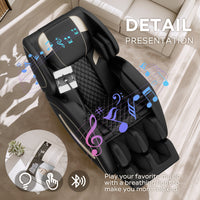 Massage Chair Recliner With Zero Gravity With Full Body Air Pressure Black Pu Leather