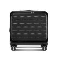 18" Carry On Luggage With Front Open Door &Laptop Interlayer, Hard Shell Suitcase Built In Tsa Luggage Lock, Hardside Lightweight Pc Travel Suitcase For Women Men With Spinner Wheels Airline Approved Black Pc