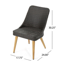 Delphi Dining Chair With Heat Transfer Legs Brown Multi Rattan