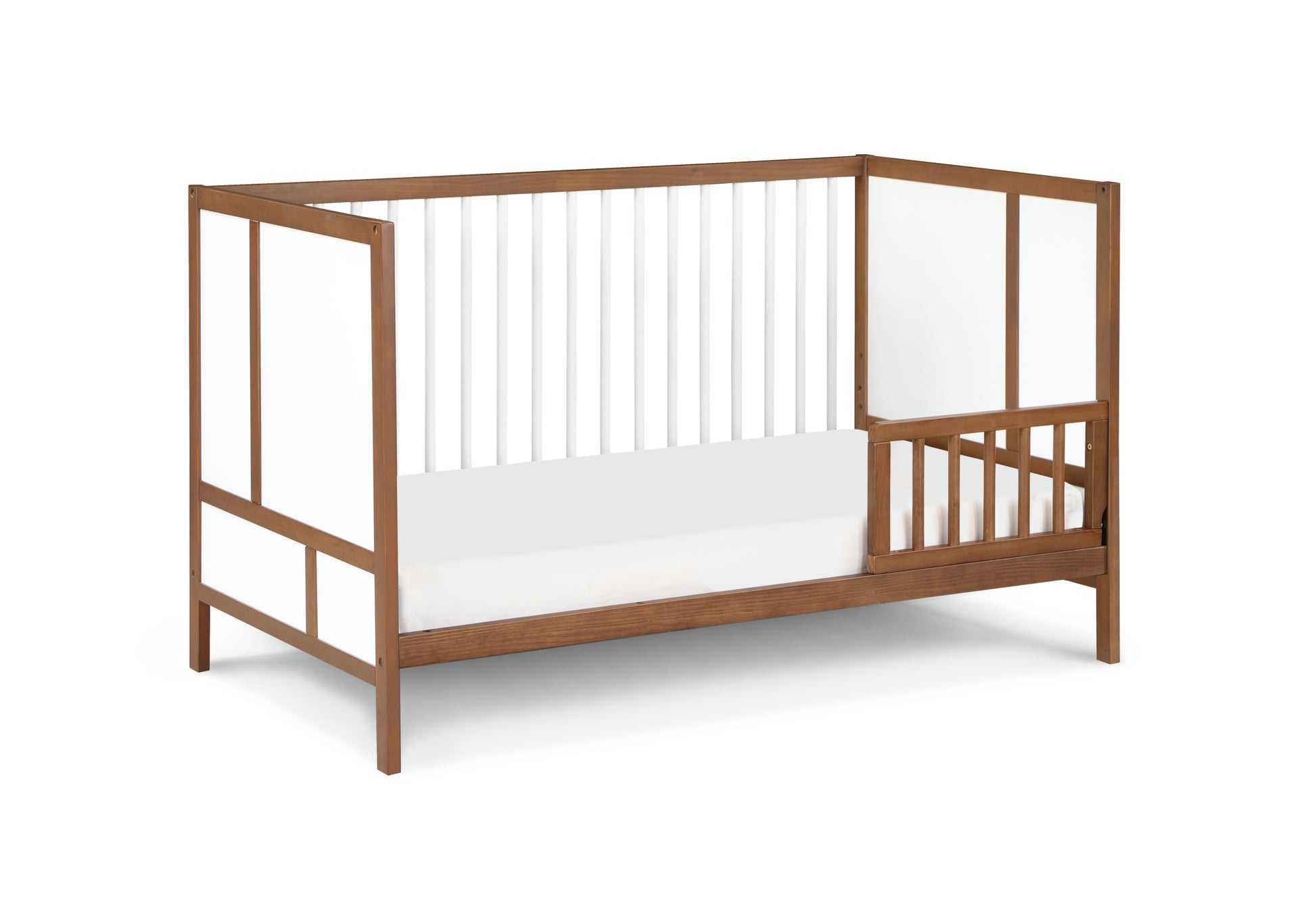 Pixie Finn 3 In 1 Crib In Walnut White Walnut Wood