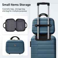 4 Piece Hard Shell Luggage Set,Carry On Suitcase With Spinner Wheels,Family Luggage Set,Dark Blue 12 20 24 28In Dark Blue Abs