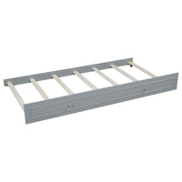 Twin Size Wood Daybed With Trundle And Guardrail, Gray Box Spring Not Required Gray Wood Solid Wood Mdf