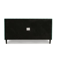 Aspen Vertical Tufted Modern Headboard Platform Bed Set, King, Evergreen Velvet Box Spring Not Required King Green Wood Foam Velvet Velvet