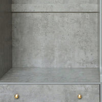 Open Wooden Wardrobe Storage For Bedroom, Gray Gray Particle Board