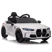 Bmw M4 12V Kids Ride On Toy Car 2.4G W Parents Remote Control,Three Speed Adjustable,Power Display, Usb,Mp3 ,Bluetooth,Led Light,Story,A Handle With Wheels And A Pull, Easy To Carry White