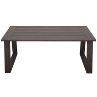 Colorado Outdoor Patio Furniture Brown Cast Aluminum Modern Rectangular Coffee Table Brown Aluminium Aluminum