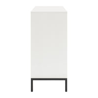 Beautiful White And Walnut Finish 1Pc Dresser Of 6 Drawers Storage Black Metal Legs Flat Tone Pocket Pulls Modern Bedroom Furniture White Walnut Bedroom Wood
