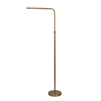 Verve Brassed Gold Floor Lamp With On Off Switch Adjustable Led Round Base Antique Brass,Gold Table&Floor Lamps Led Brass