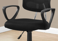 Office Chair, Adjustable Height, Swivel, Ergonomic, Armrests, Computer Desk, Work, Juvenile, Black Mesh, Black Metal, Contemporary, Modern Black Foam Polyester