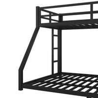 Metal Twin Xl Over Queen Bunk Bed For Teens And Adults,Space Saving Noise Reduced No Box Spring Needed, Black Twin Xl Black Metal