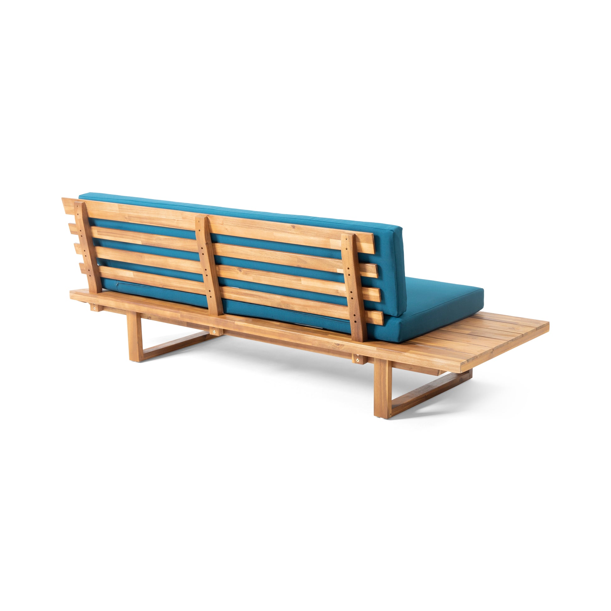 Mirabelle 2 Seater Sofa Left, Teal Teal Acacia Wood