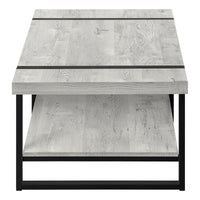 Coffee Table, Accent, Cocktail, Rectangular, Living Room, 48"L, Grey Laminate, Black Metal, Contemporary, Modern Grey Mdf