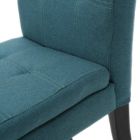 Dining Chair Aqua Blue Wood Fabric