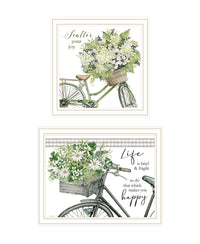 "Get On Your Bike And Scatter Your Joy" Framed Wall Art For Living Room, Wall Art Print For Home Decor, Bedroom Wall Art By Cindy Jacobs Multicolor Wood Paper