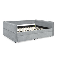 Daybed With Trundle Upholstered Tufted Sofa Bed, With Two Drawers, Queen Size, Boucle Fabric, Grey 88"X65.5"X29.5" Grey Boucle