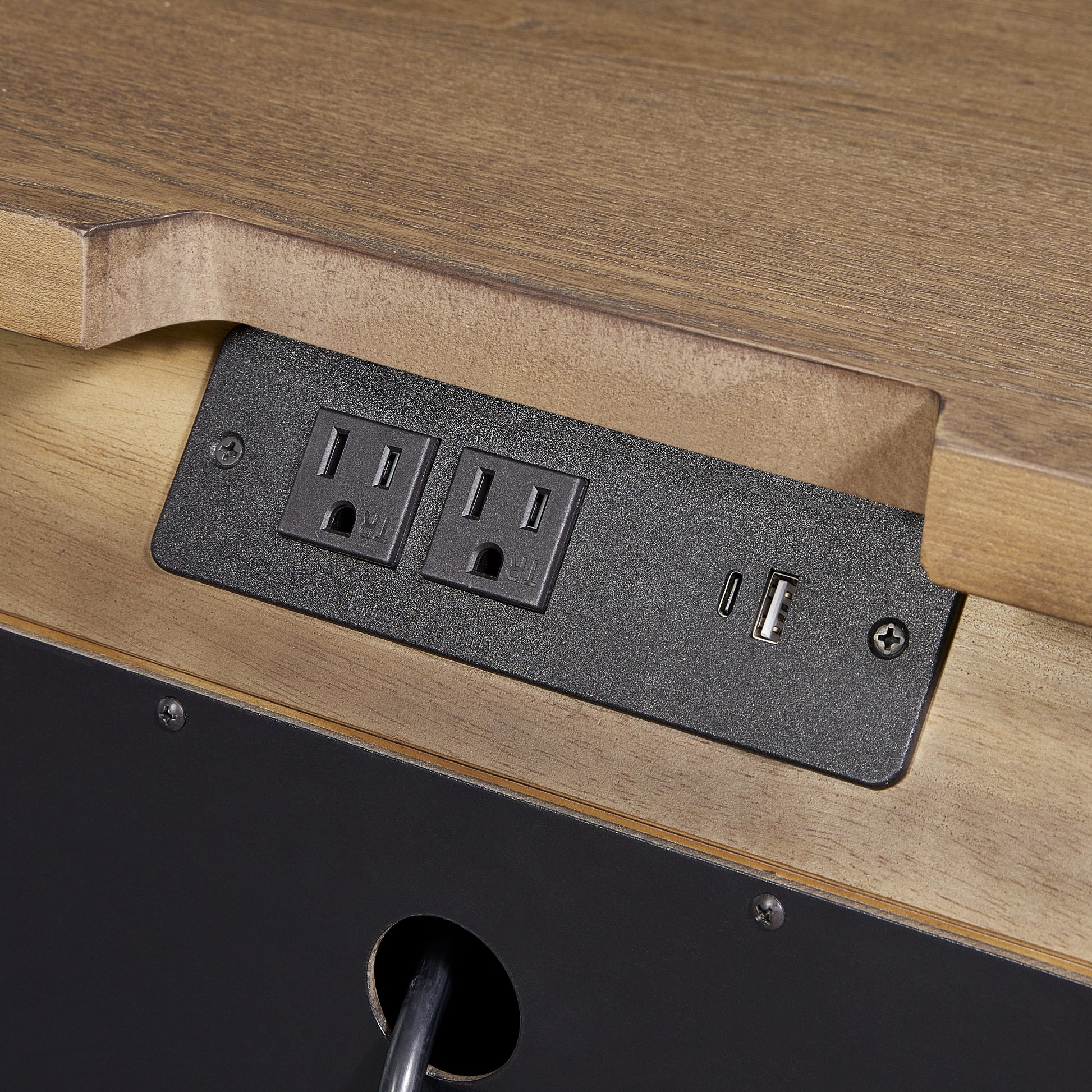 Metal Base Latte Sideboard Light Brown Solid Wood Mdf